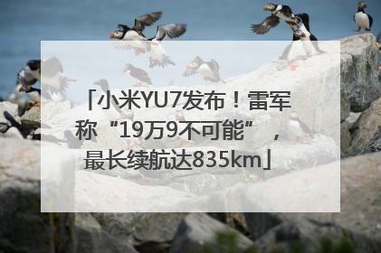 小米YU7发布！雷军称“19万9不可能”，最长续航达835km